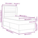 Lit à ressort avec matelas vidaXL en crème  100x200 cm  tissu