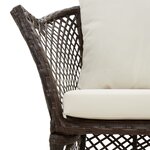 vidaXL Salon de jardin 2 Pièces avec coussins Marron Résine tressée