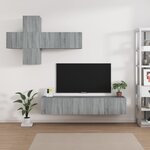 vidaXL Ensemble de meubles TV 7 Pièces Sonoma gris Bois d'ingénierie