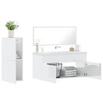 vidaXL Ensemble de meubles de salle de bain 3 Pièces blanc brillant