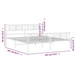 vidaXL Cadre de lit métal sans matelas et pied de lit blanc 180x200 cm