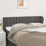 vidaXL Tête de lit avec oreilles Gris 147x23x78/88 cm Similicuir
