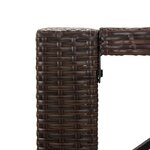 vidaXL Table de bar et dessus en verre marron 145x80x110 cm poly rotin