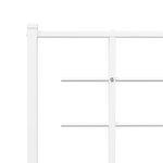 vidaXL Cadre de lit métal avec tête de lit blanc 140x190 cm