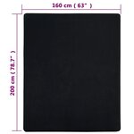vidaXL Drap-housse Jersey Noir 160x200 cm Coton