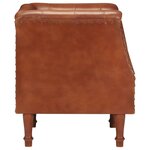 vidaXL Fauteuil marron cuir véritable