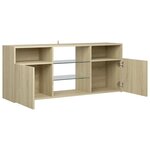 vidaXL Meuble TV avec lumières LED chêne sonoma 120x30x50 cm