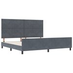 Cadre de lit en velours gris foncé vidaXL 200x200 cm