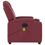 vidaXL Fauteuil de massage inclinable électrique Rouge bordeaux Tissu