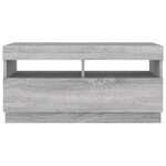 vidaXL Meuble TV avec lumières LED sonoma gris 80x35x40 cm