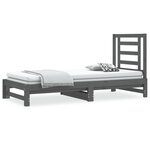 vidaXL Lit coulissant Gris 2x(90x200) cm Bois de pin massif