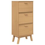 vidaXL Armoire à chaussures OLDEN marron 55x35x120 cm bois pin massif
