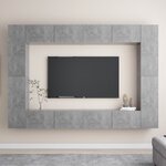 vidaXL Ensemble de meubles TV 8 Pièces Gris béton Bois d'ingénierie