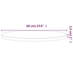 vidaXL Dessus de table Ø60x2 5 cm rond bois massif de hêtre