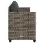 vidaXL Chaise longue avec coussins gris résine tressée