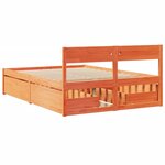 vidaXL Cadre de lit sans matelas cire marron 120x200cm bois pin massif