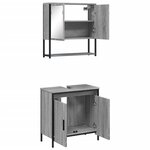 vidaXL Ensemble de meubles de salle de bain 2 Pièces Sonoma gris