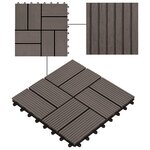 vidaXL Carreaux de terrasse 22 Pièces 30 x 30 cm 2 m² WPC Marron foncé