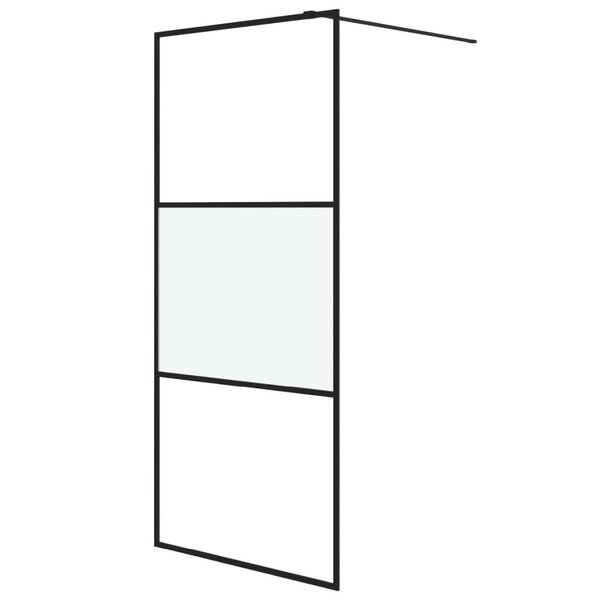 vidaXL Paroi de douche Noir 90x195 cm Verre ESG demi-dépoli