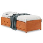 vidaXL Lit de jour sans matelas cire marron 90x200 cm bois pin massif