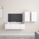 vidaXL Ensemble de meubles TV 4 Pièces Blanc Bois d'ingénierie