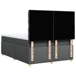 vidaXL Sommier à lattes de lit avec matelas Gris foncé 160x200cm Tissu
