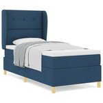 Lit à ressort vidaXL avec matelas bleu 90x200 cm en tissu