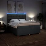 vidaXL Sommier à lattes de lit avec matelas Gris foncé 200x200cm Tissu