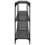 vidaXL Table console avec dessus en verre noir 194 5x30x81 cm acier