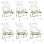 vidaXL Coussins de chaise lot de 6 beige 40x40x7 cm tissu oxford