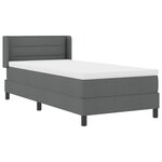 Lit à Ressorts vidaXL avec Matelas Gris Foncé 90x190 cm Tissu