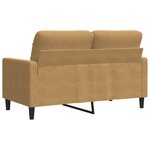 vidaXL Canapé à 2 places Marron 120 cm Velours