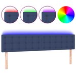 vidaXL Tête de lit à LED Bleu 180x5x78/88 cm Tissu