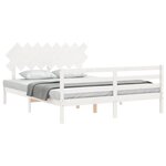 vidaXL Cadre de lit sans matelas blanc 160x200 cm bois massif
