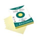 Paquet 100 Fiches Sous Film - Bristol Ligné Non Perforé 148x210mm - Jaune - X 10 - Exacompta