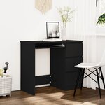 vidaXL Bureau Noir 90x45x76 cm Bois d’ingénierie