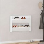 vidaXL Armoire à chaussures murale Blanc 80x18x60 cm Aggloméré