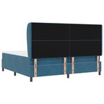 Lit à ressort vidaXL avec matelas bleu foncé 200x200 cm en velours