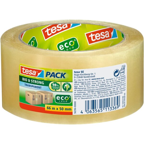 Pack ruban adhésif d'emballage bio & strong  50mm x 66m tesa