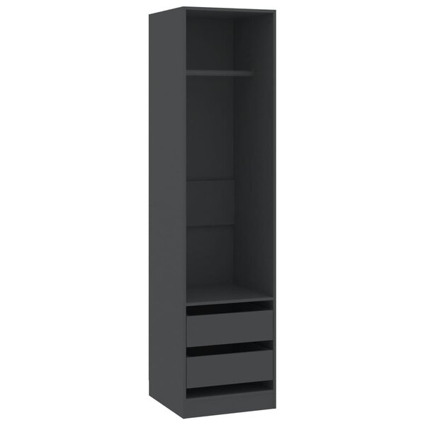 vidaXL Garde-robe avec tiroirs Gris 50x50x200 cm Aggloméré