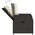 vidaXL Ensemble à manger de jardin coussins 7Pièces Noir Résine tressée