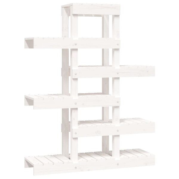 vidaXL Support à plantes Blanc 85x25x109 5 cm Bois massif de pin