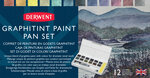 DERWENT - GRAPHITINT - palette 12 1/2godets graphite+pigments aquarel