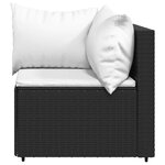 vidaXL Canapés d'angle de jardin et coussins 2Pièces Noir Résine tressée