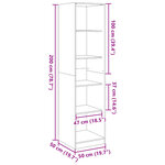 vidaXL Garde-robe chêne fumé 50x50x200 cm bois d'ingénierie