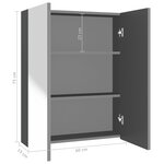 vidaXL Armoire à miroir de salle de bain 60x15x75 cm MDF Anthracite