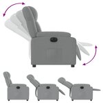 vidaXL Fauteuil inclinable électrique Gris clair Tissu