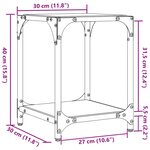 vidaXL Table basse avec dessus en verre noir 30x30x40 cm acier