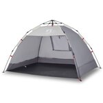 vidaXL Tente de plage 2 personnes gris libération rapide imperméable