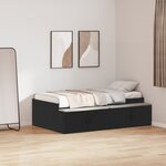 vidaXL Cadre de lit de rangement Chêne Noir 100x200 cm